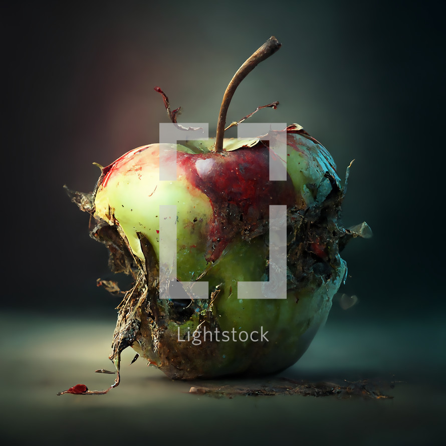 Illustration of a rotting apple