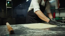 Chef Is Preparing Raw Egg Puff Pastry In The Kitchen Of A Luxurious Restaurant