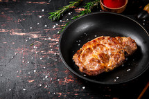 Grilled pork steak with rosemary. High quality photo