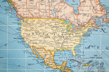 vintage map of North America 