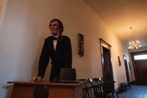 Historic building preserved with Abraham Lincoln figure
