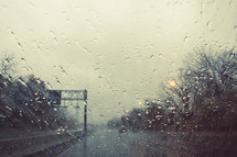 rain on a windshield 