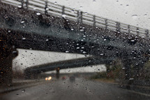 rain on a car windshield 