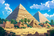 Pyramids of Egypt illustration