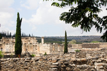 ruins of Synagogue in Capernaum, Israel 