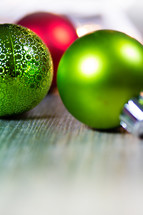 green and red Christmas ornaments 