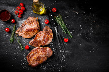 Grilled pork steak with rosemary. High quality photo