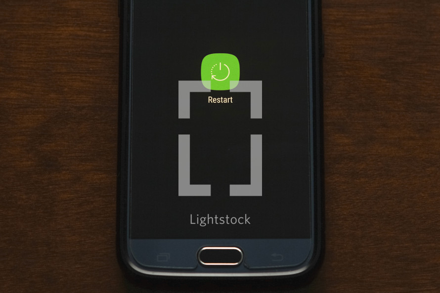 restart button on a smartphone 