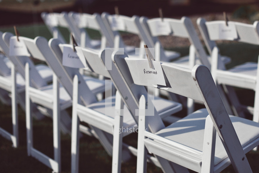 reserved seats at a wedding