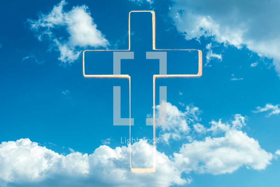 Cross with a sky background. 
