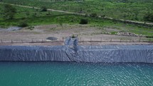 Aerial Footage Of Water Reservoir Outlet