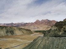 mountain range and valley