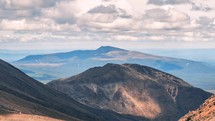 Clouds Time lapse in Tongariro national park in wild volcanic nature of New Zealand landscape

