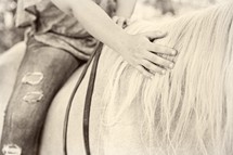 Female riding horse