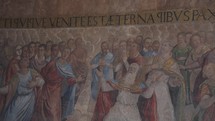 The interior details and mosaic art paintings inside The Patriarchal Cathedral Basilica of Saint Mark, commonly known as St Mark's Basilica, Venice.