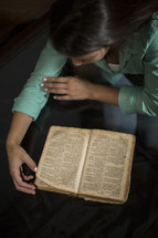 Woman reading bible