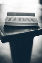 Open book on desk table