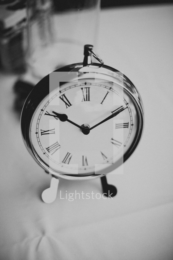 A silver clock