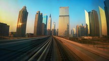 Enjoying The Speed Of A Train In Dubai 