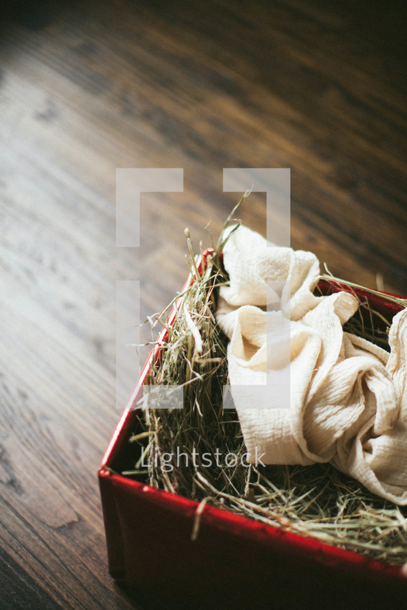 swaddling cloth in a manger 