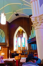 Arched area for choir in church