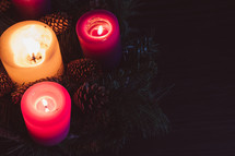 Advent wreath with candles 