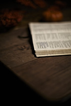 bible on a wood table