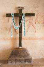 cross in an old church 