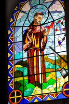 Saint Francis stained glass window 