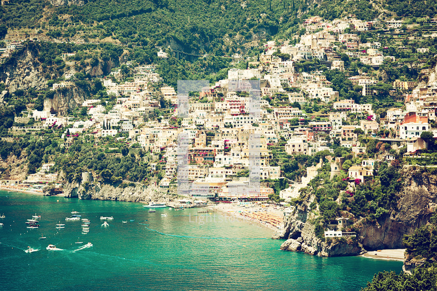 View of the town of Positano