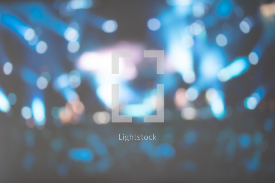 blurry bokeh lights background on stage 