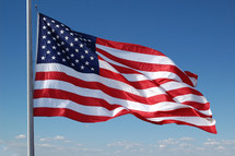 American flag on the flag pole 