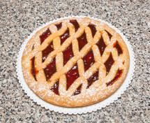 Sweet tart with cherry jam