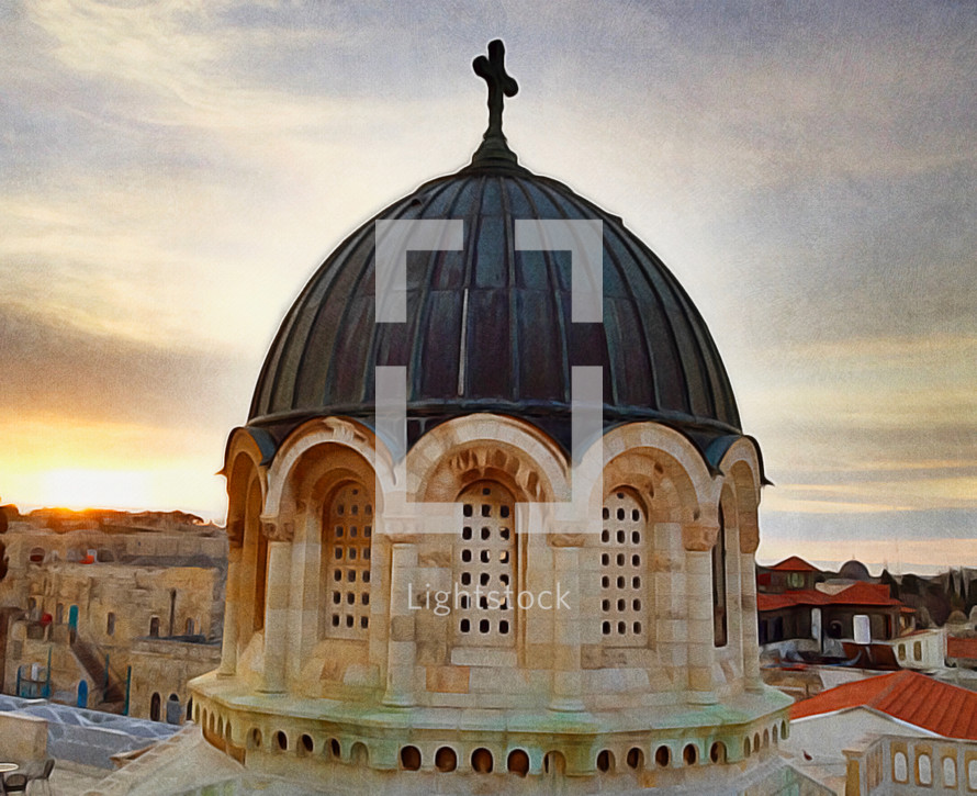dome of a church in Jerusalem 