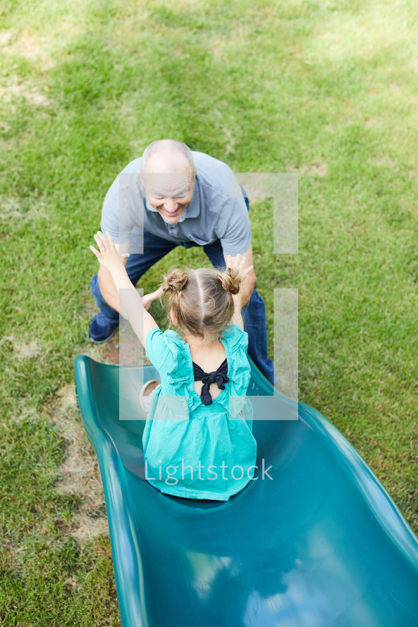 going down a slide 
