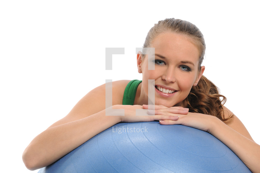 woman on an exercise ball 