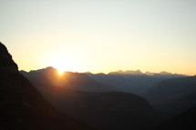 mountain peaks at sunrise 