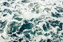 froth in ocean water 