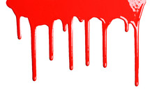 dripping red paint on a white background 