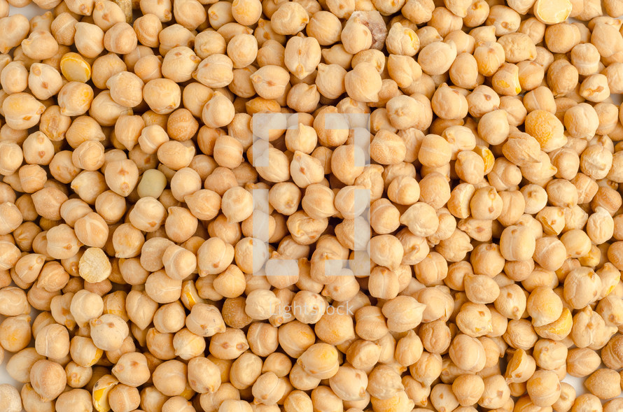 Top view of dried chickpeas for background or texture