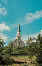 church with steeple 