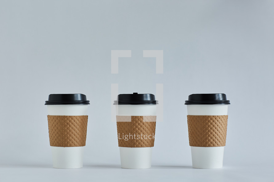 three coffee cups 