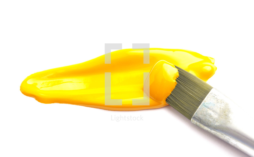 Yellow Paint Swatch Isolated on a White Background