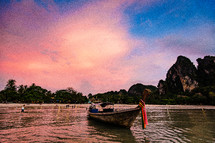 boat on the water in Southeast Asia 
