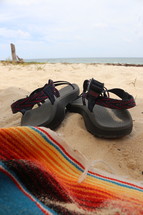 sandals on a beach 