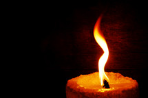 swirling flame on a candle 