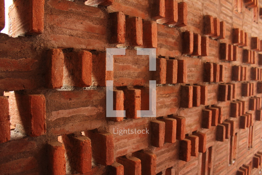 patterned brick wall 