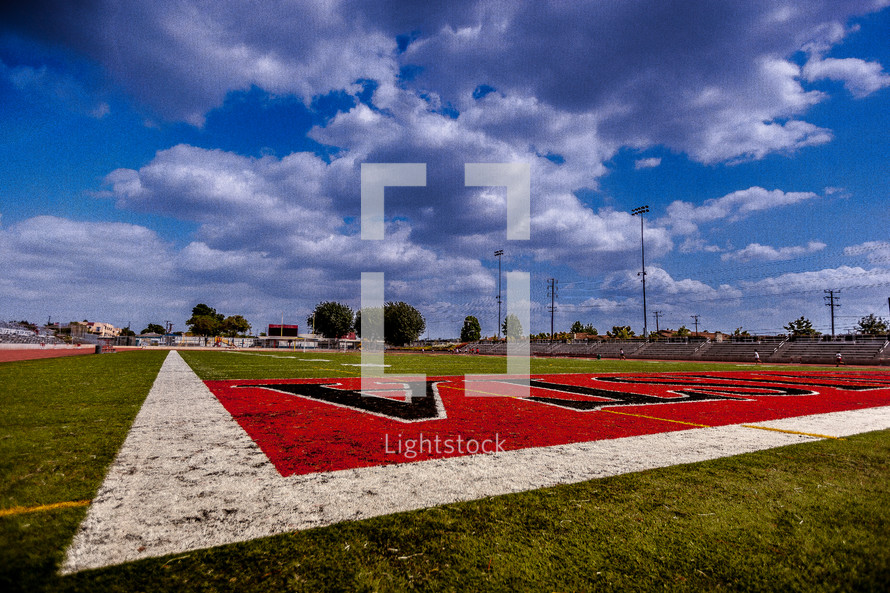 End zone on a football field. 