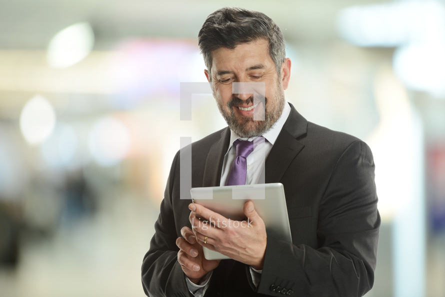 businessman with a tablet 