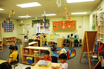 children playing indoors at daycare